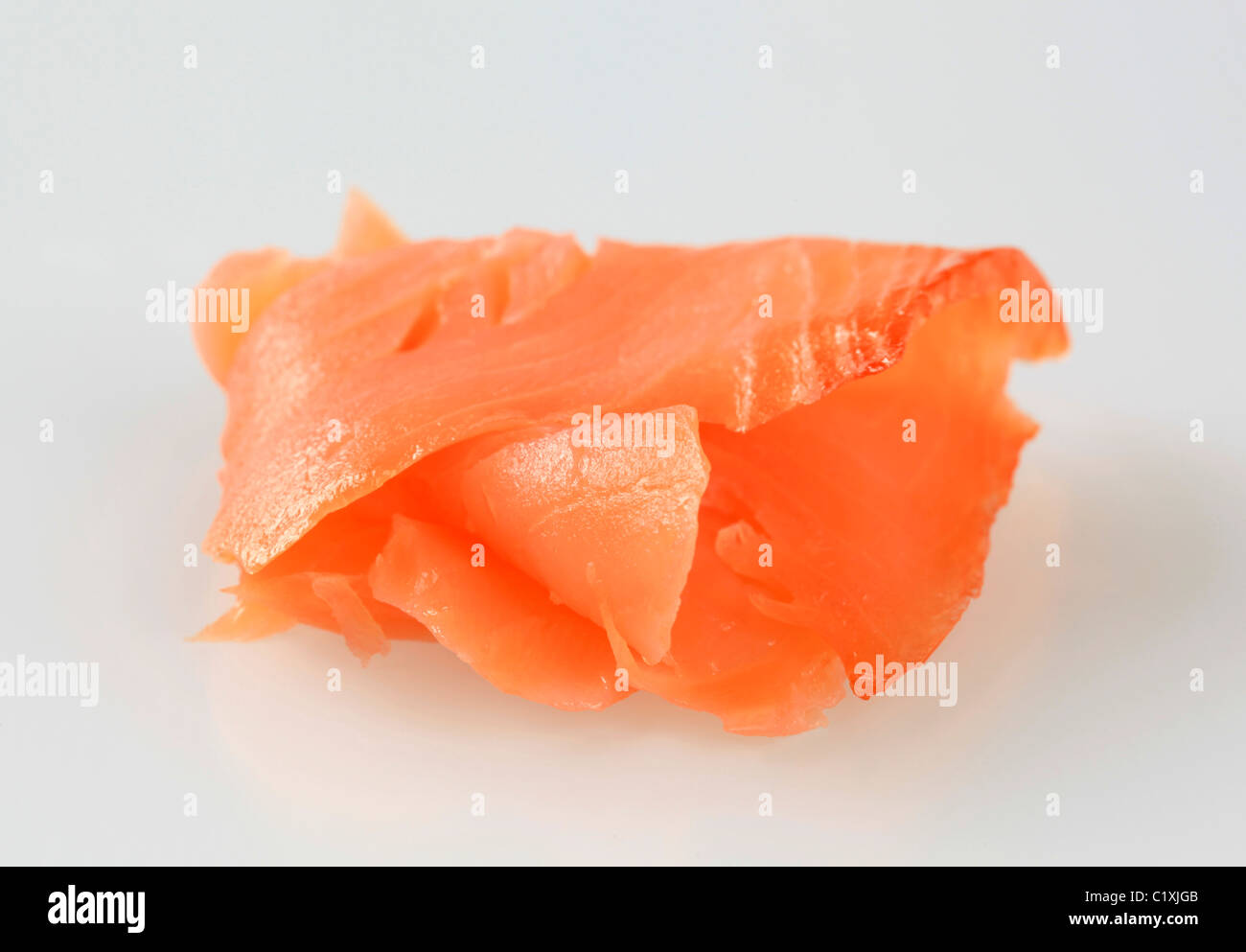 Thin slices of smoked salmon studio Stock Photo Alamy
