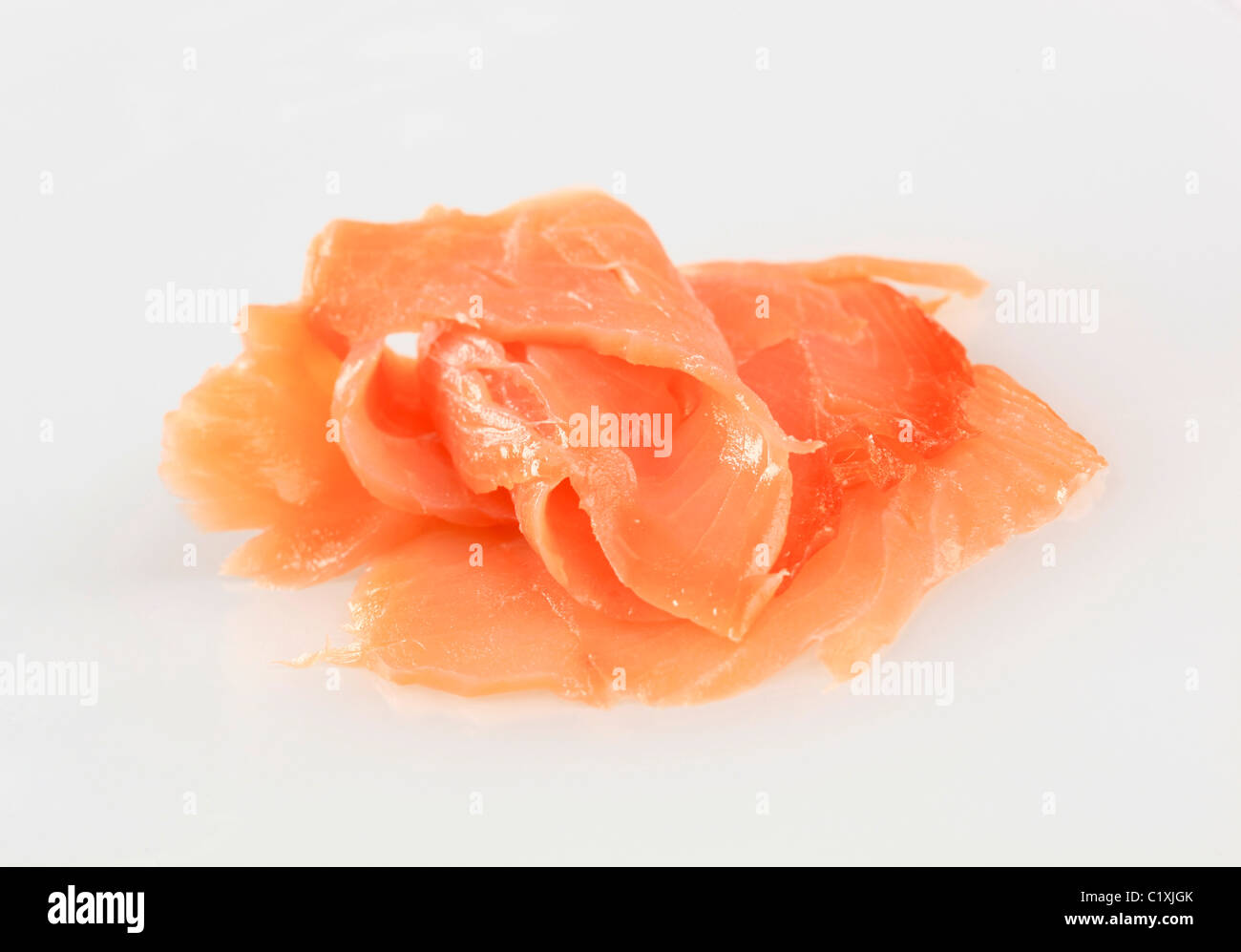 Thin slices of smoked salmon studio Stock Photo Alamy