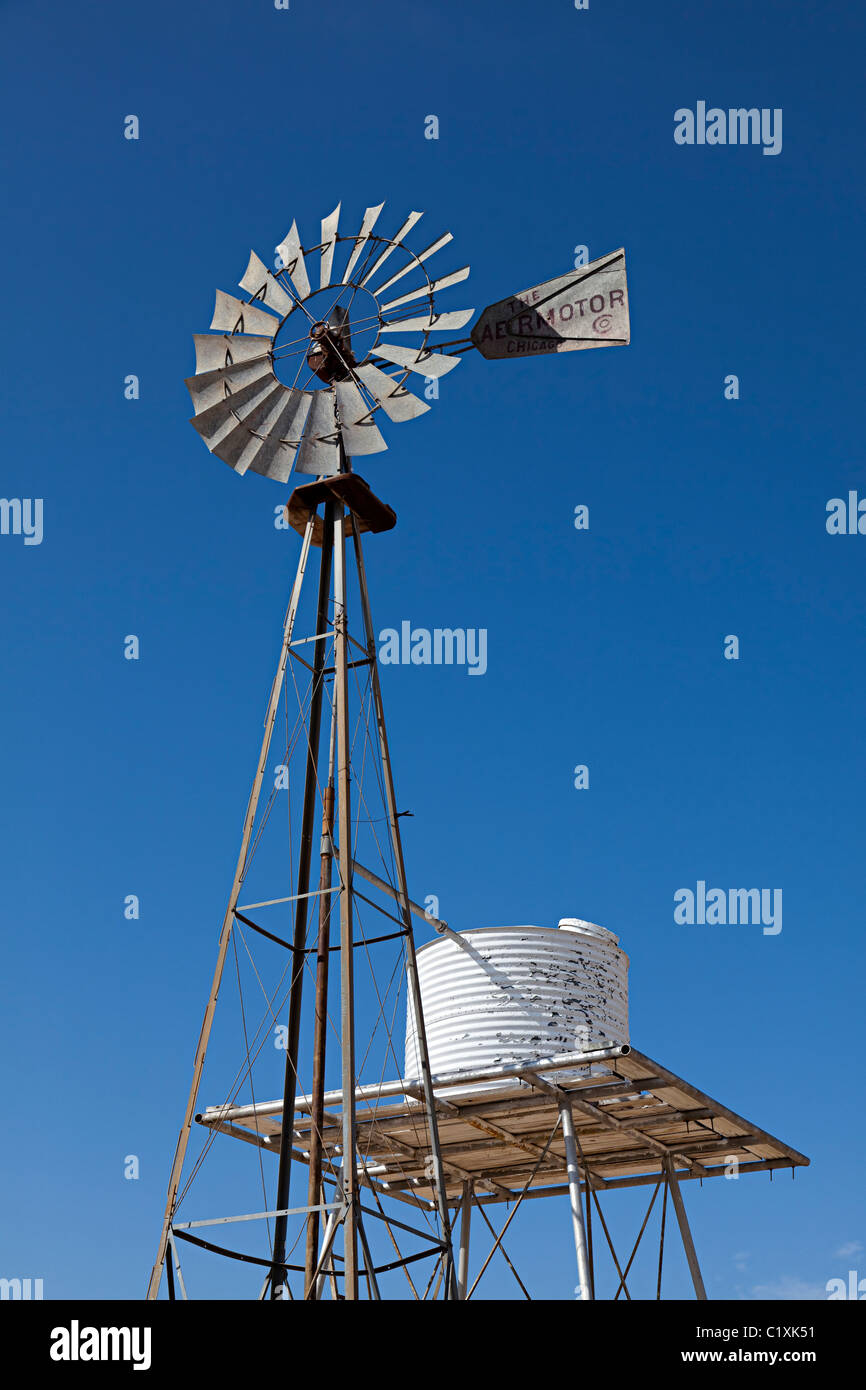 Wind powered water pump in sand dunes Monahans Sand Hills State Park