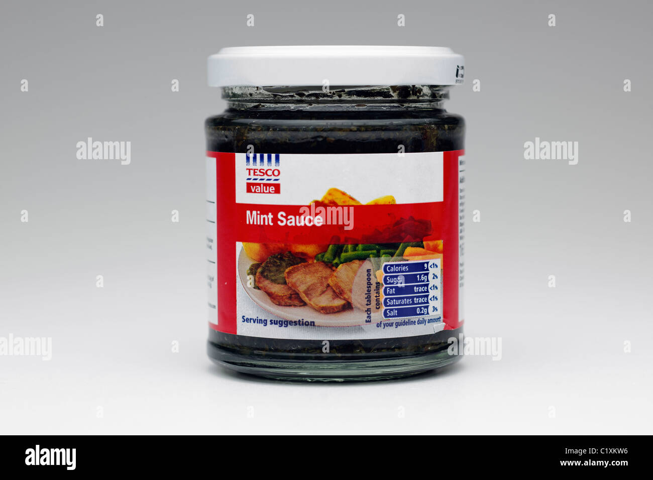 Jar of tesco value mint sauce Stock Photo Alamy