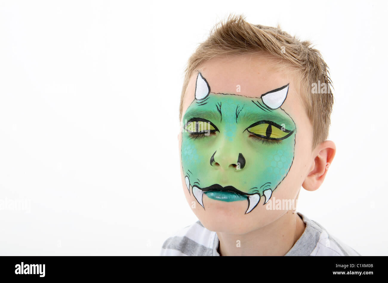 young boy with face paint Stock Photo Alamy