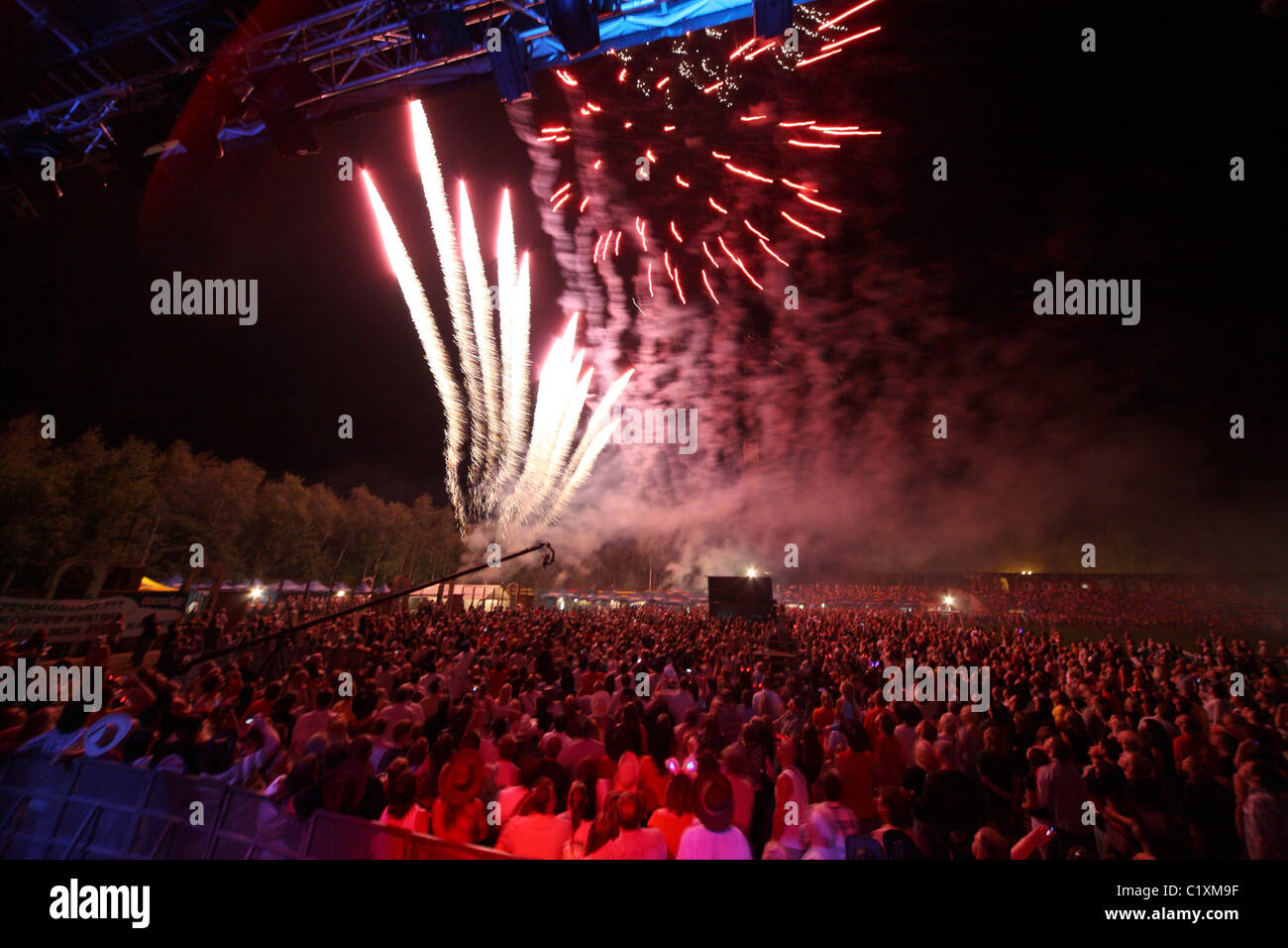Firework Display after music concert Stock Photo - Alamy