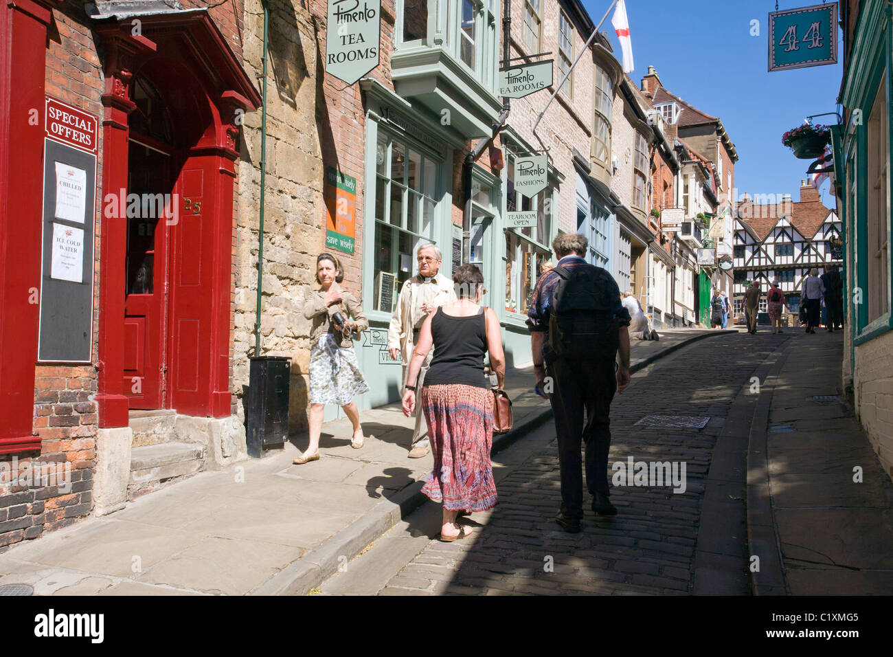 Steep Hill, Lincoln, England Stock Photo