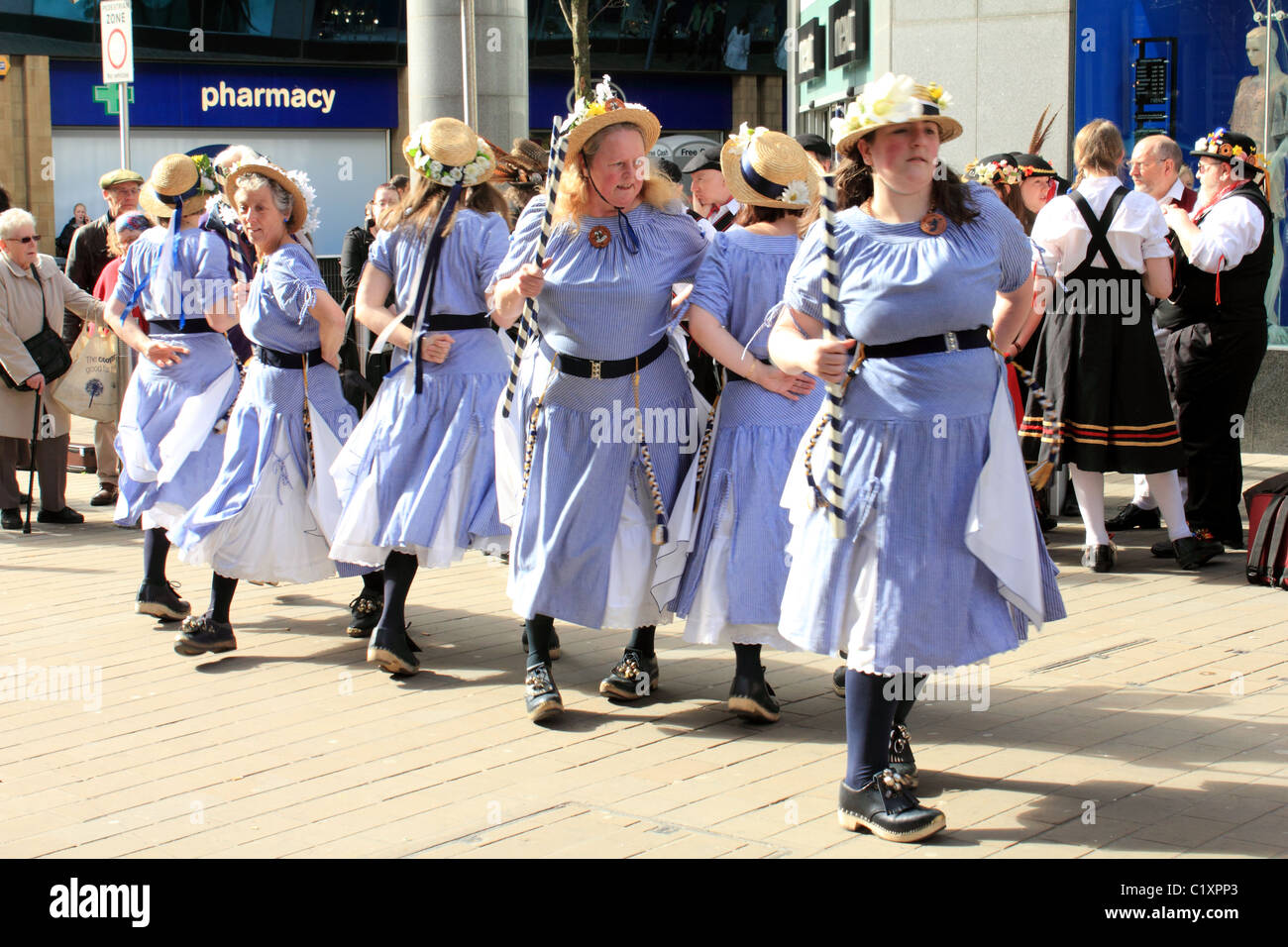 Morris Dancers Leeds Yorkshire Stock Photo