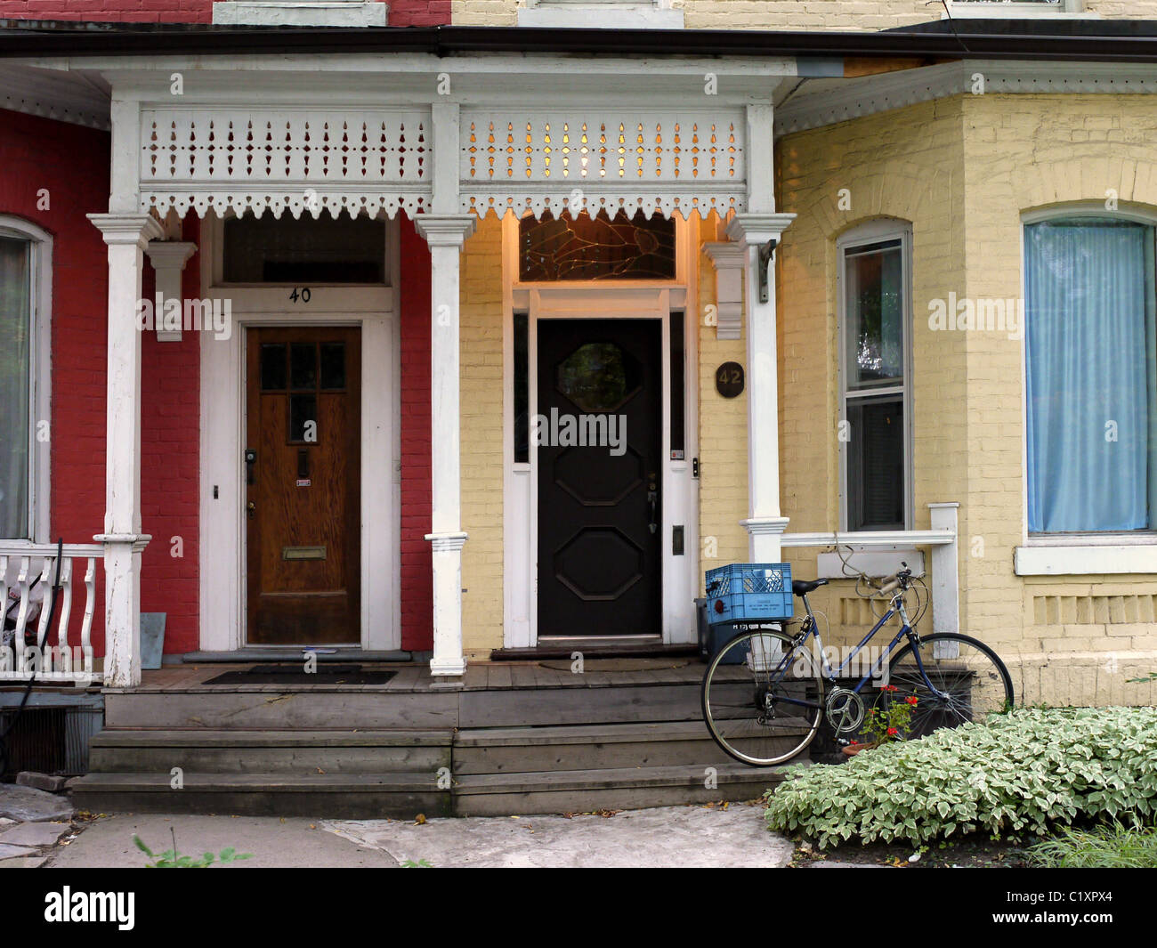 Old Victorian Houses in Downtown Toronto Stock Photo