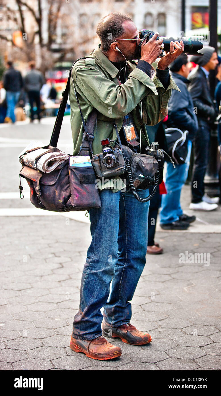Photographer NYC Journalist Stock Photo