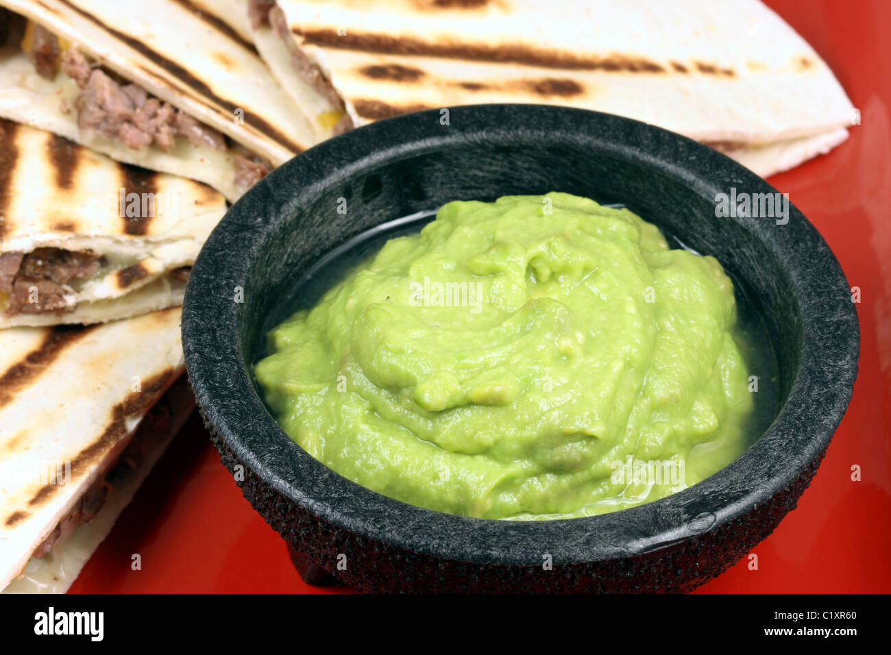 Fresh hot perfectly made mexican quesadilla delicious international food Stock Photo