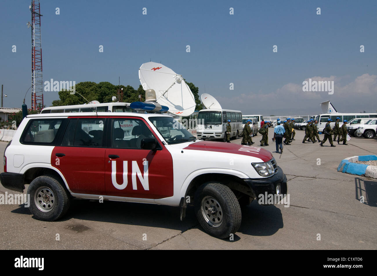 The compound of the United Nations Stabilization Mission in Haiti (MINUSTAH) in Port au Prince in Haiti Stock Photo