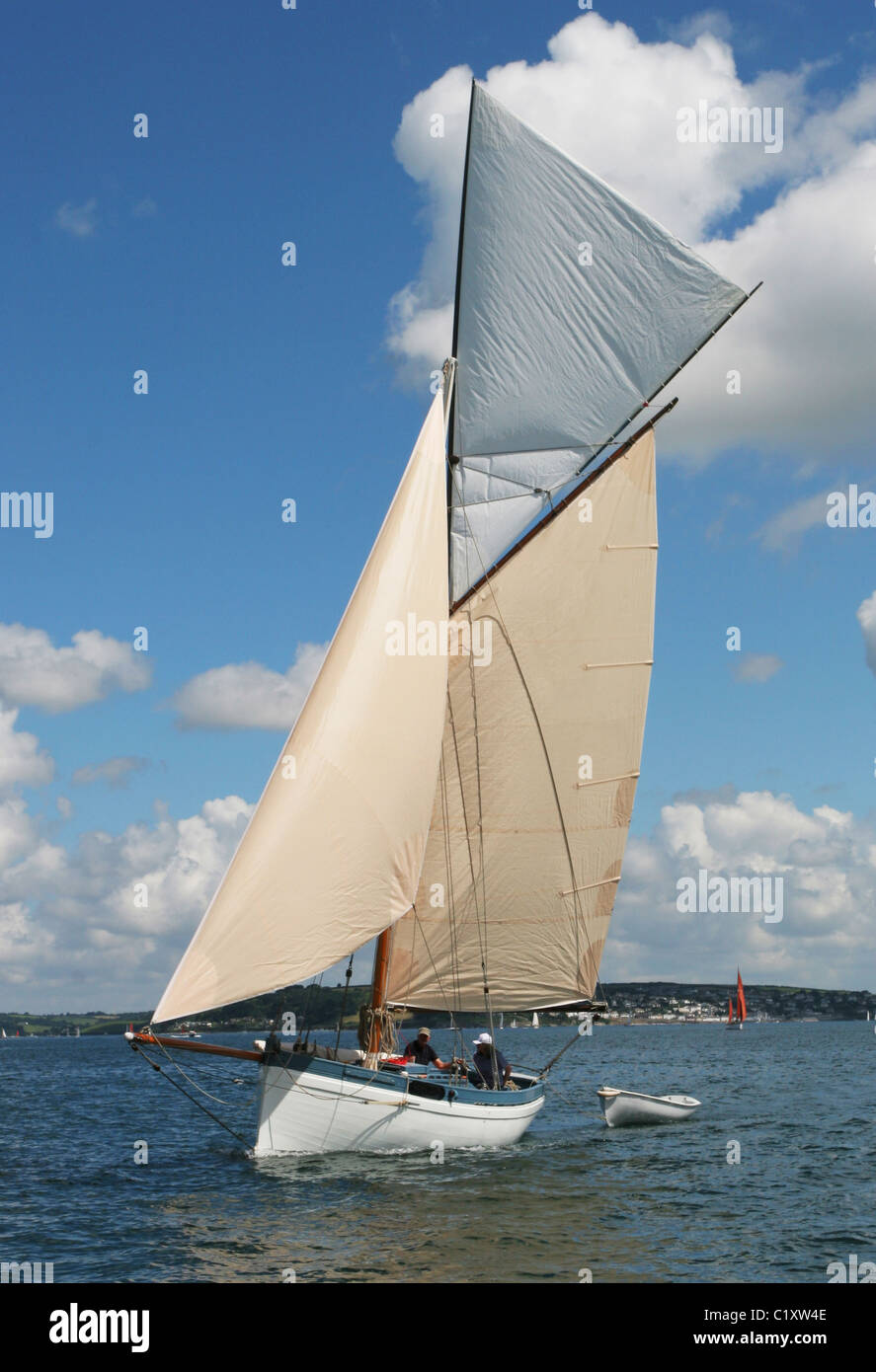 A classic sailing yacht in full sail Stock Photo