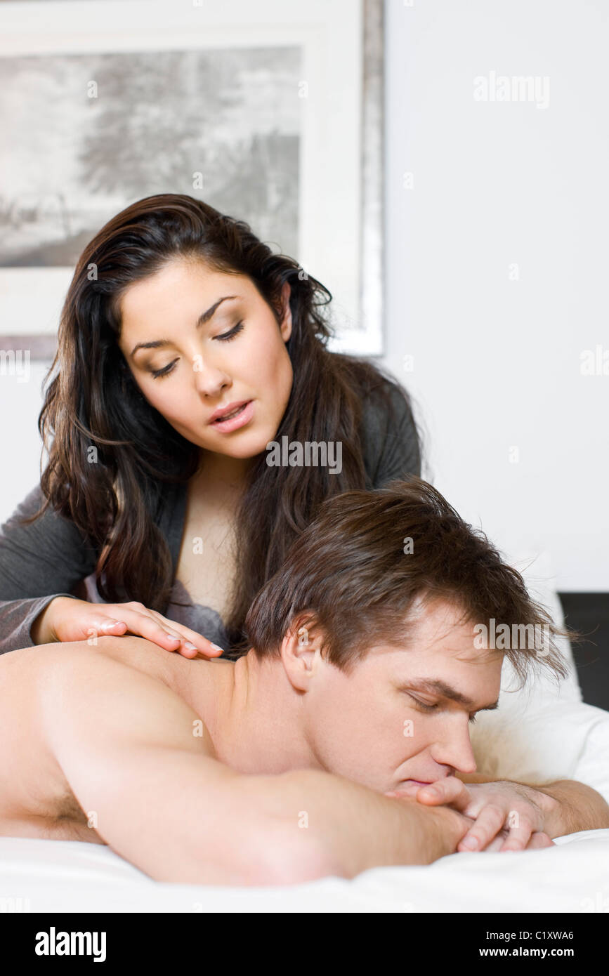 Woman Massaging Man High Resolution Stock Photography And Images Alamy