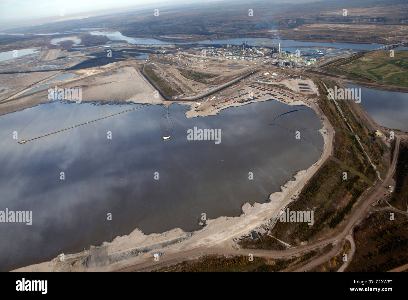 Fort McMurray Tar Sands are the largest surface oil deposits in the world and a valuable energy and fuel resource Stock Photo