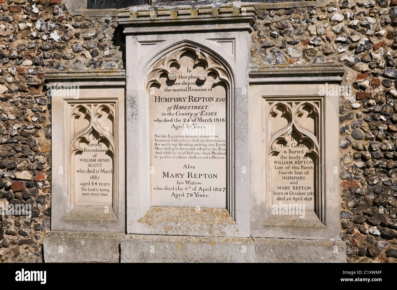 humphry repton, memorial, alysham, norfolk, england Stock Photo