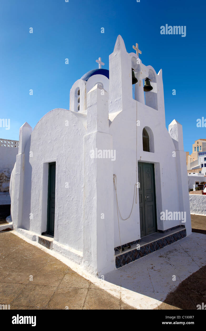 Chapel and churches of Pyros, Santorini, Greece Stock Photo