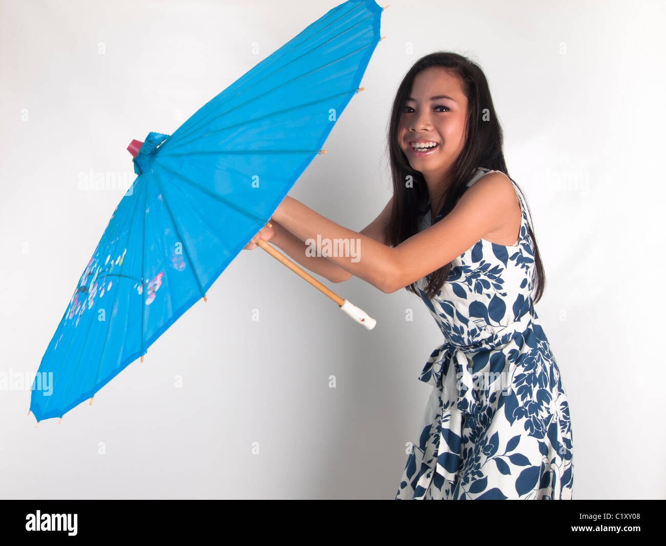 A blowing away umbrella Stock Photo Alamy