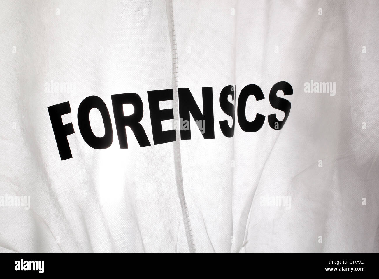 Forensics protective clothing Stock Photo
