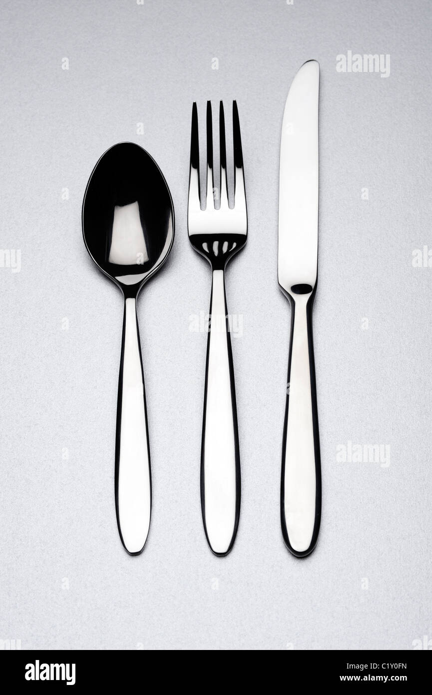 Spoon Fork Knife cutlery Stock Photo