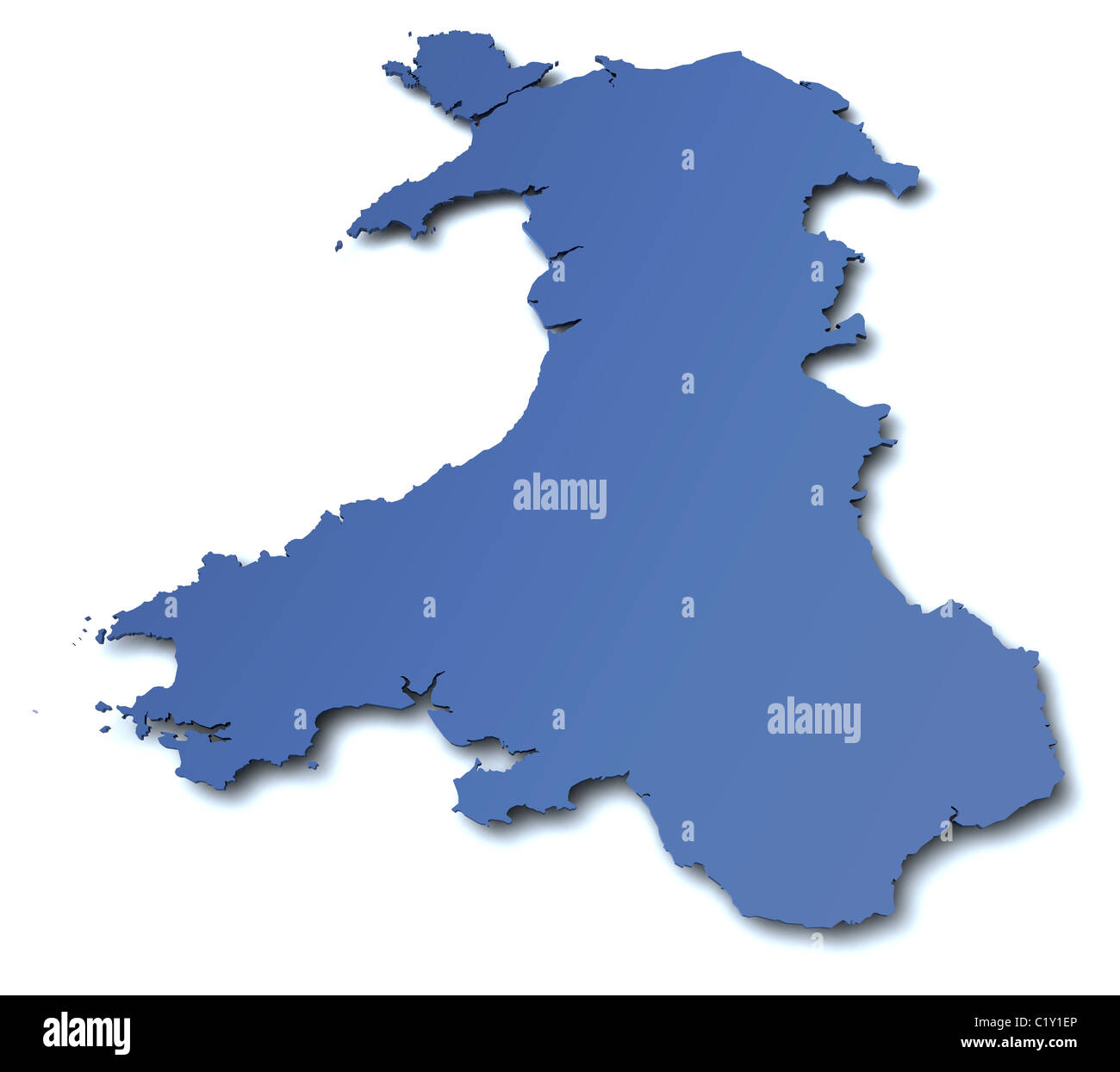 Map of Wales - UK Stock Photo
