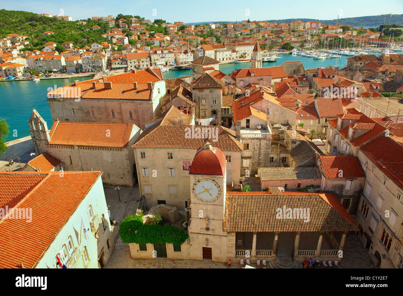 Rooftop view of Trogir Croatia Stock Photo