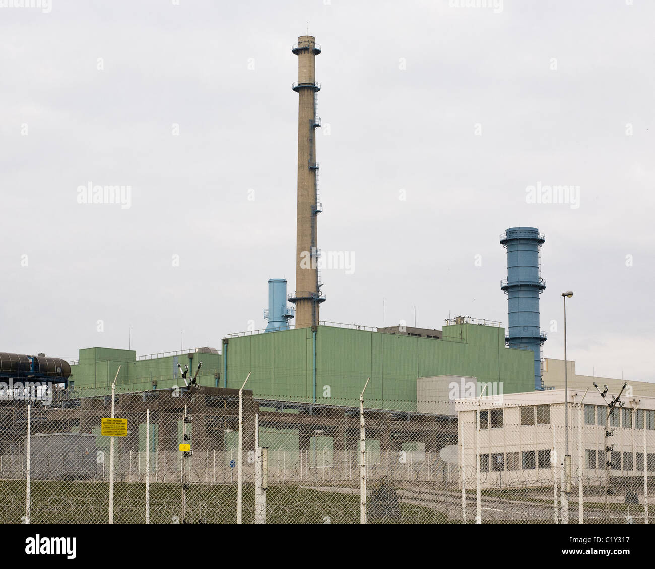 The nuclear fuel recycling plant of  La Hague in Normandy, belonging to the Areva company (previously Cogema) Stock Photo