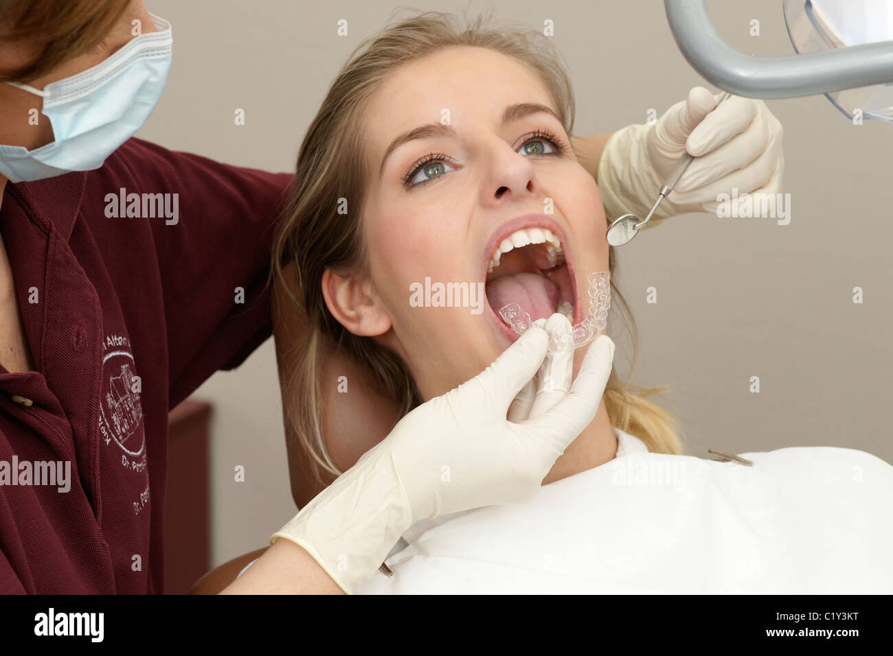 woman at the dentist Stock Photo Alamy