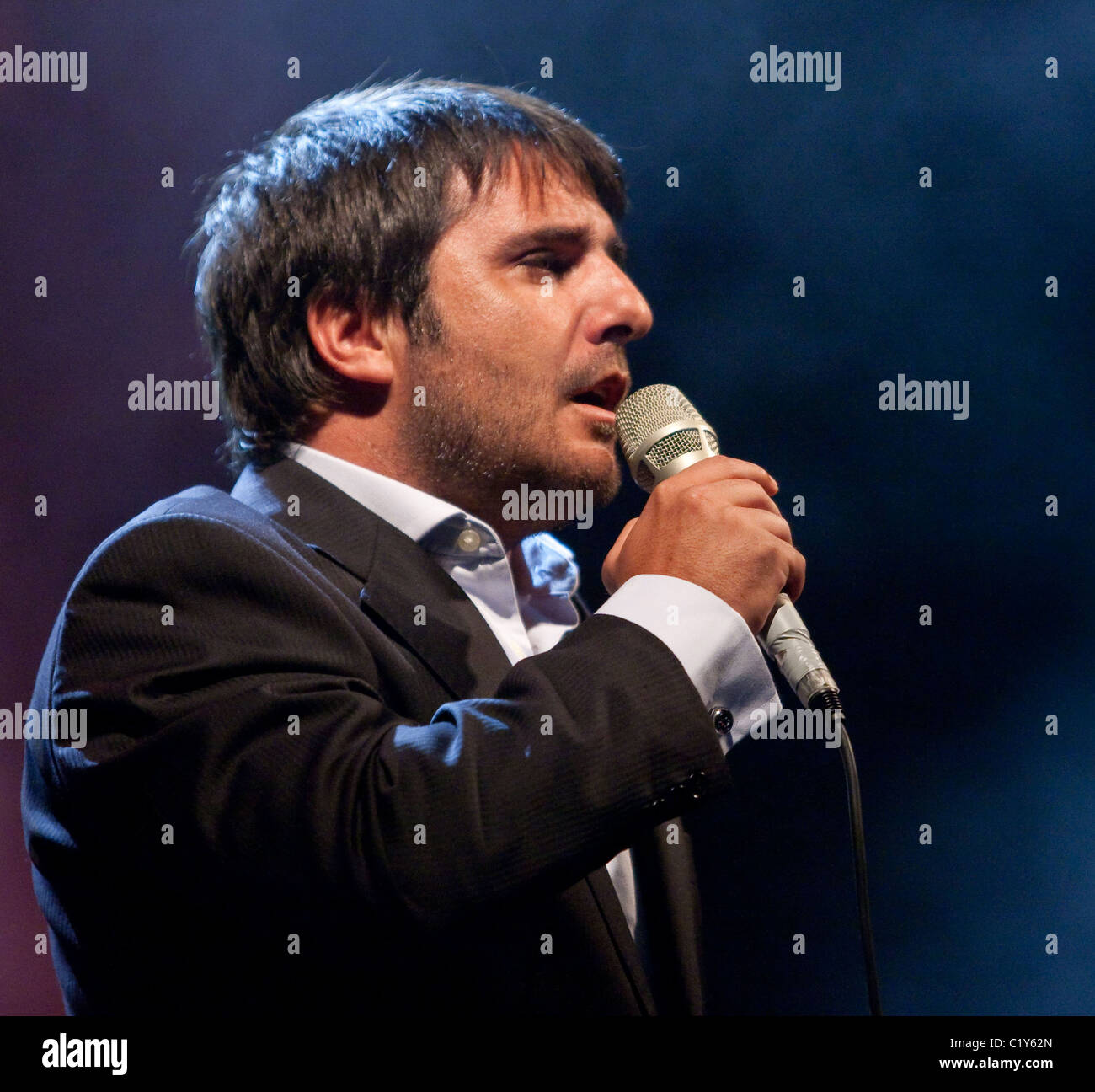 Fordo Singer Portuguese fado singer, Pedro Moutinho performing live at Parque Mayer ...