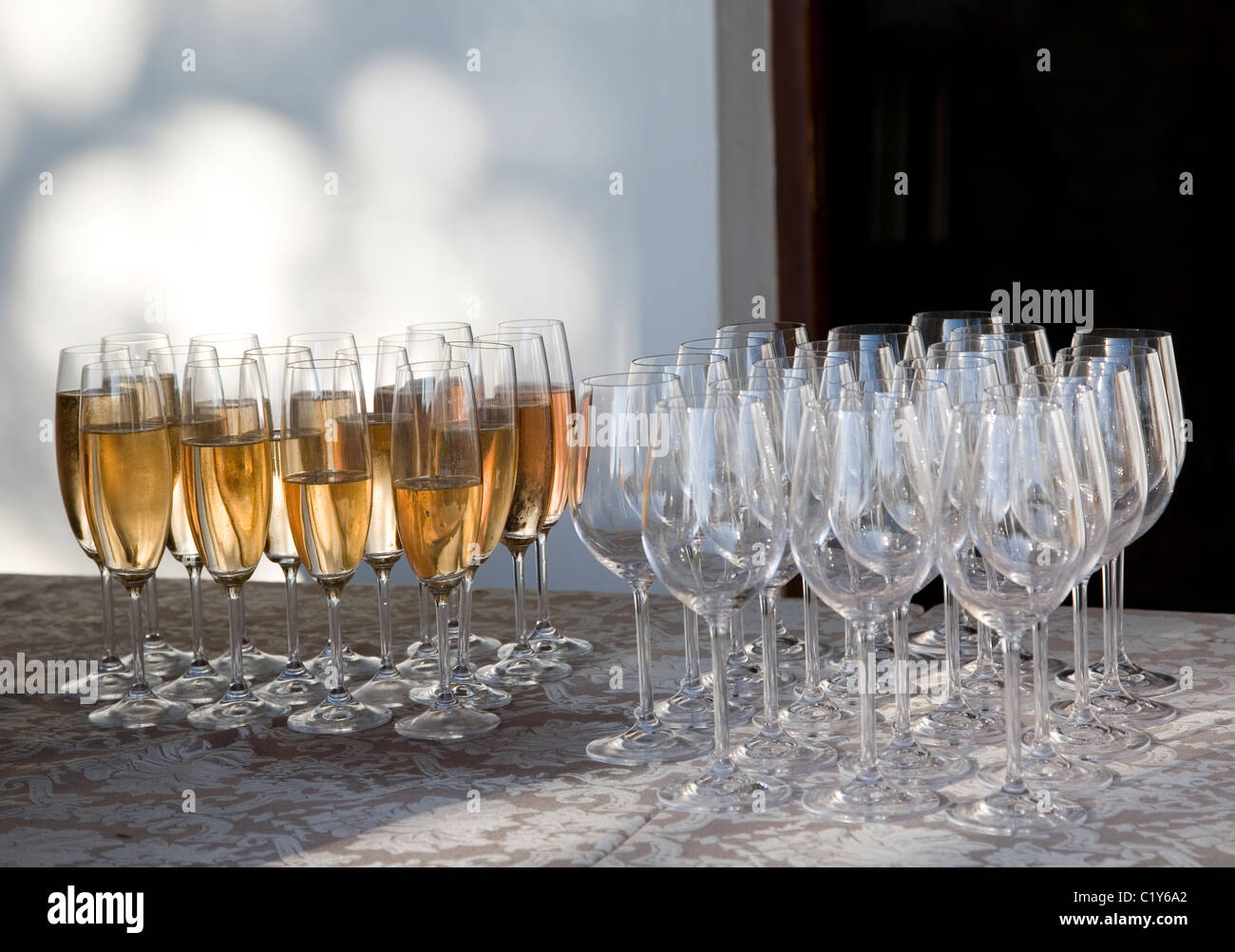 Champagne and wine Glasses Stock Photo Alamy