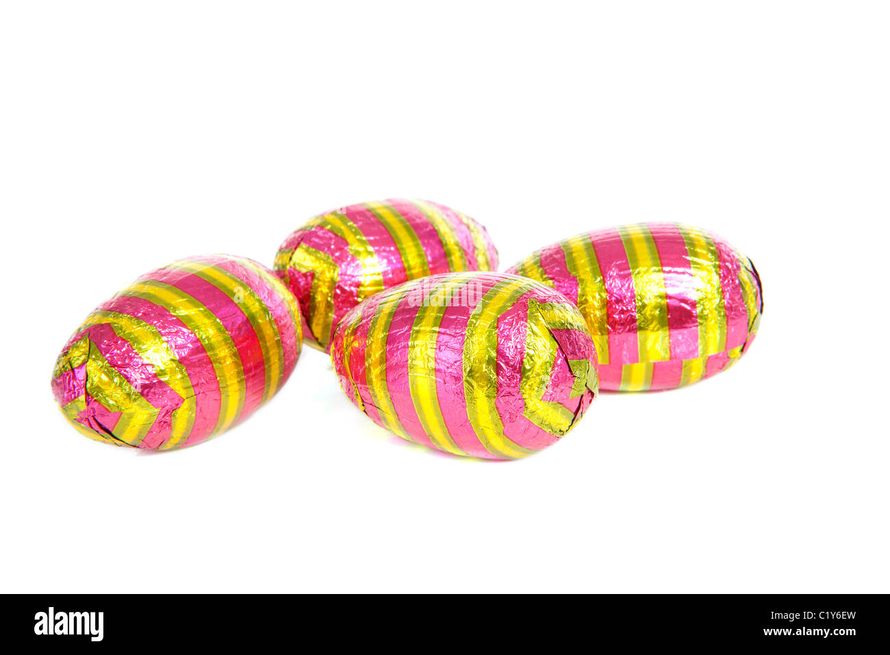 colorful chocolate easter eggs isolated on white background Stock Photo ...