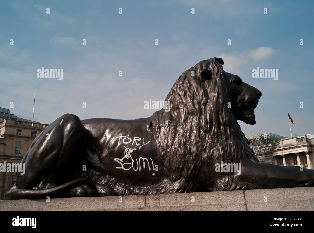 Aftermath of riot in Trafalgar Square Stock Photo Alamy