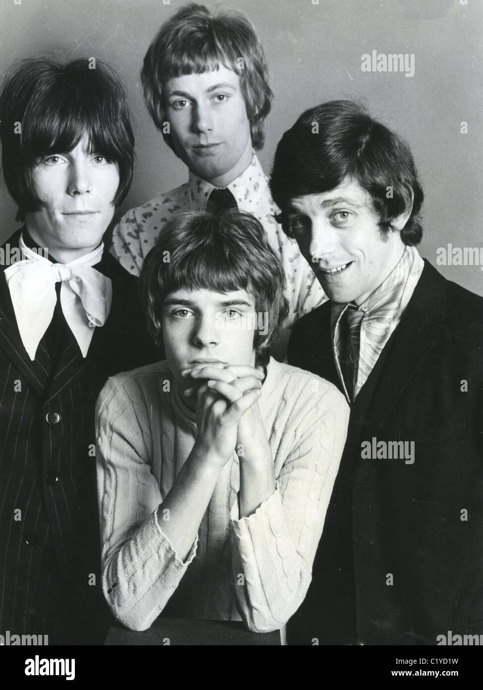 THE HERD UK pop group in October 1967 clockwise from top: Gary Taylor, Andrew Steel, Peter Frampton, Andy Brown. Photo Tony Gale Stock Photo