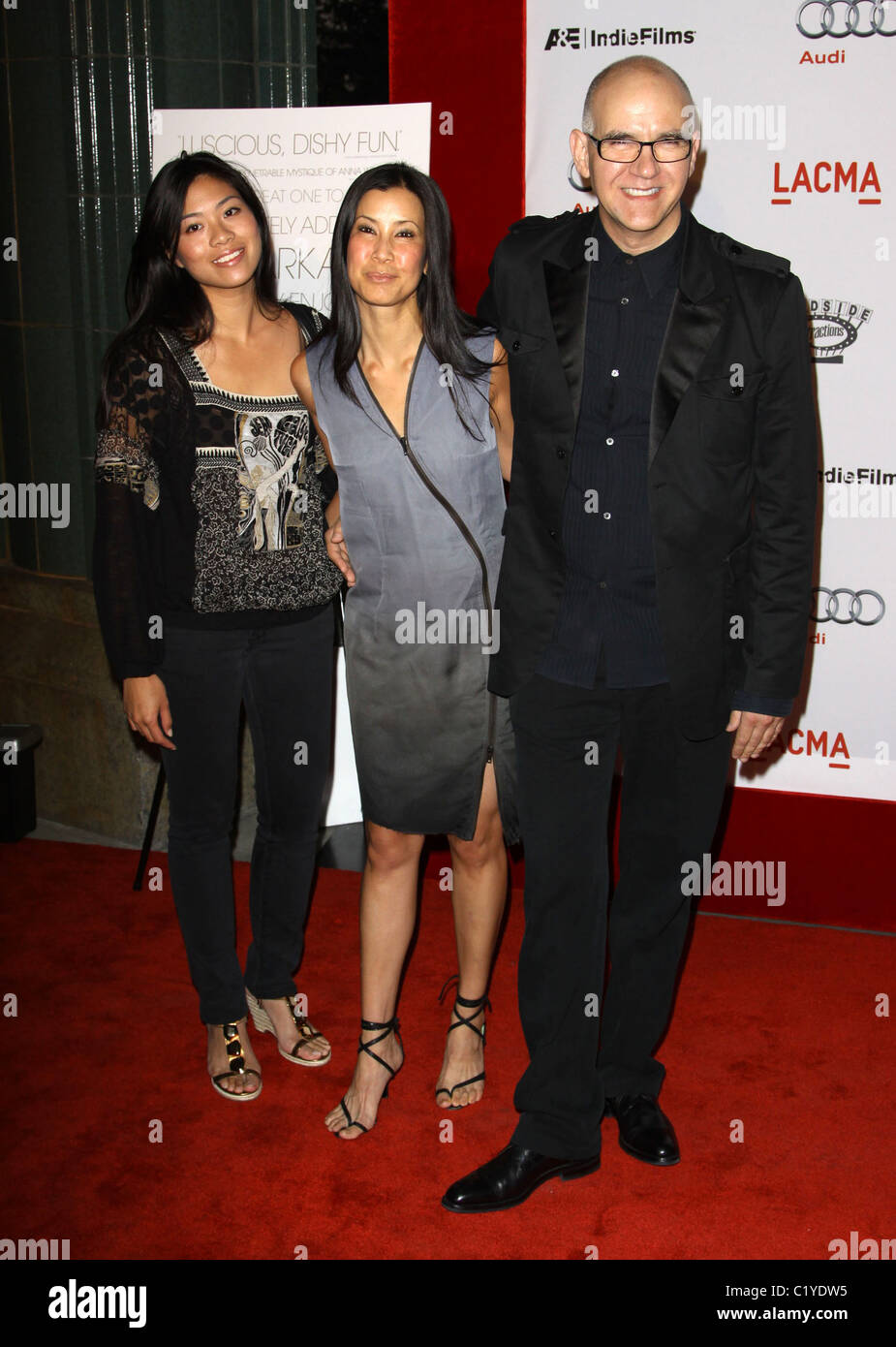 Lisa Ling (C) and Guests arrives at the special screening of 'The September Issue'  at the Los Angeles County Museum of Art Stock Photo