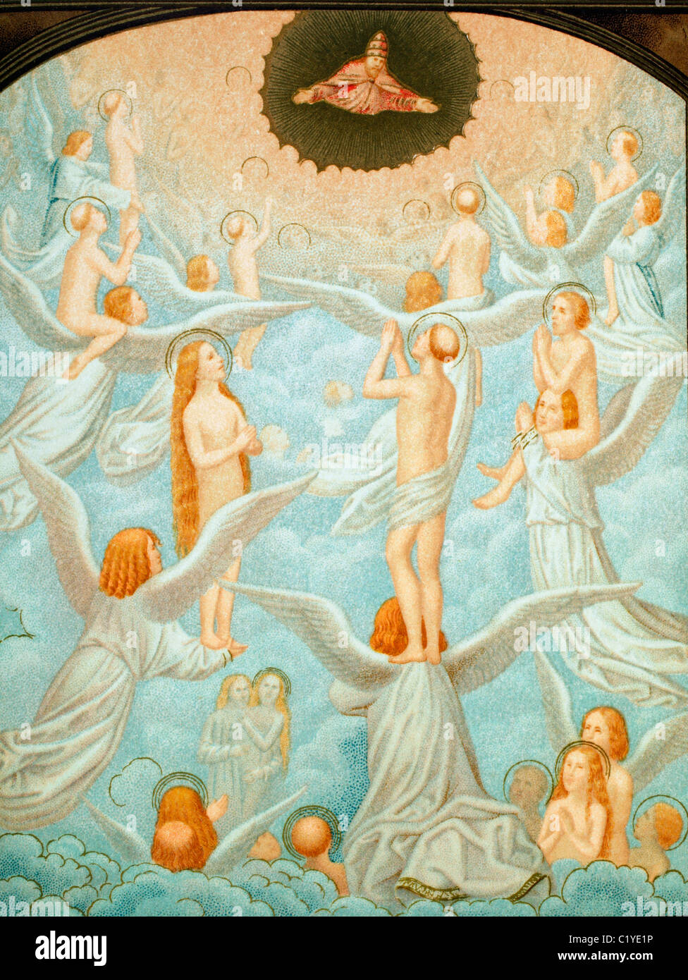 The Angels presenting to God the souls of the Elect. Stock Photo