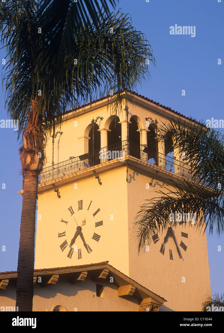 Santa Barbara County Courthouse Clock tower Stock Photo Alamy