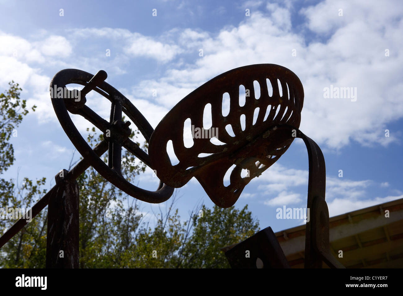 Seat and Steering Wheel of a Tractor. LLeida, Spain Stock Photo Alamy
