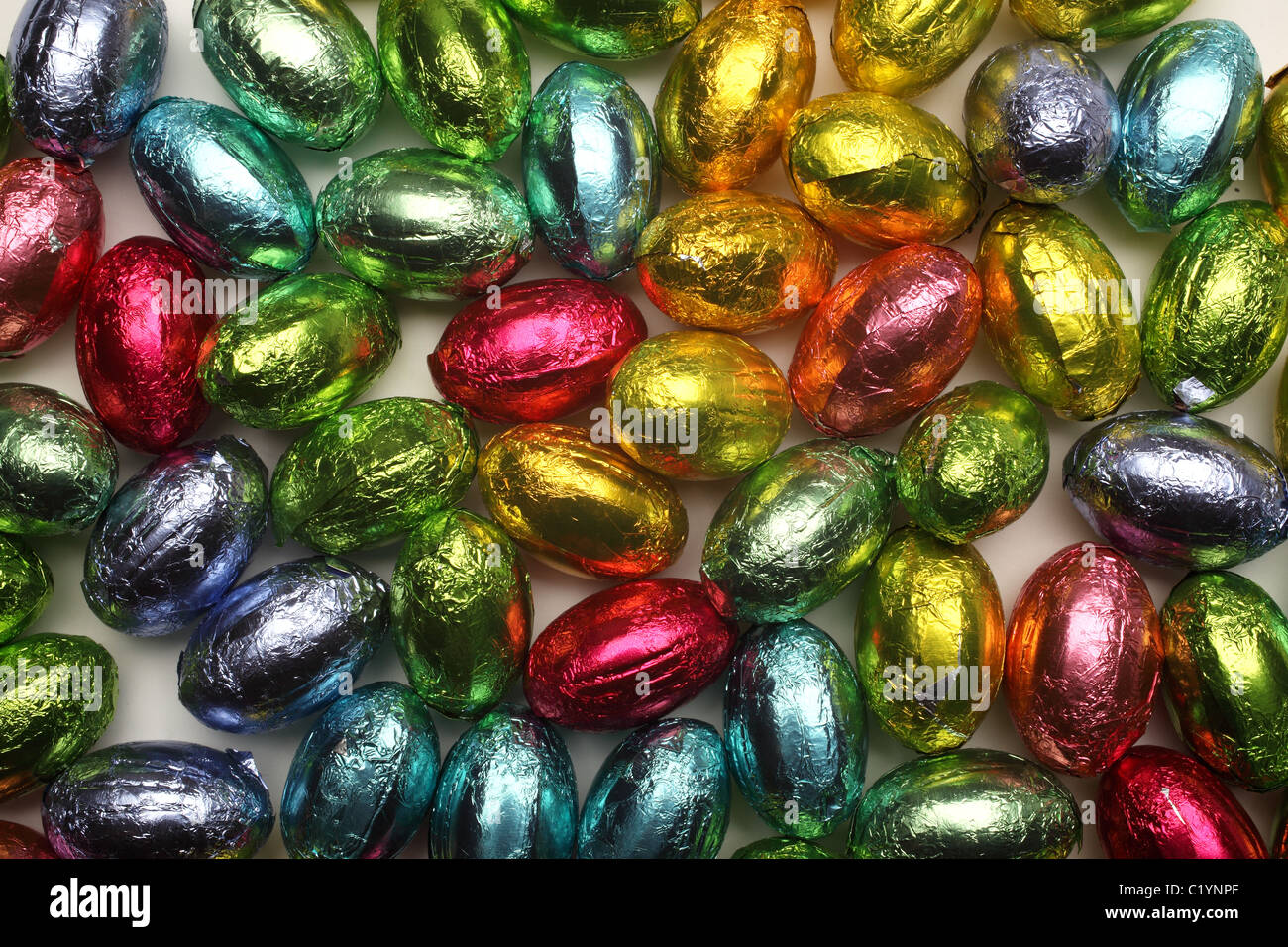Easter chocolate eggs Stock Photo