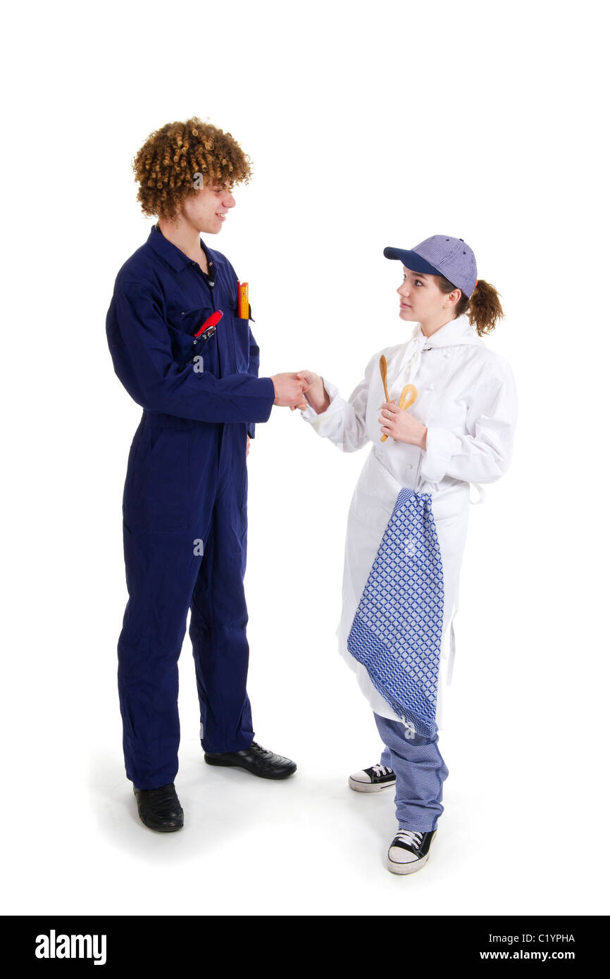 young students at school for learning an occupation  Stock Photo