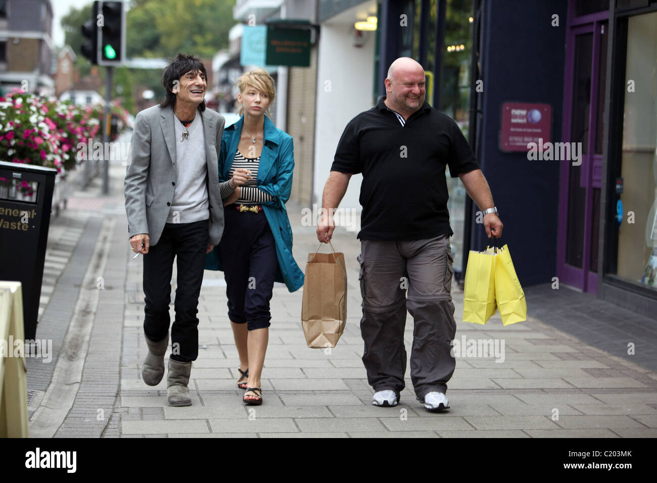 Ronnie Wood and Ekaterina Ivanova go shopping for Ronnie's newly purchased flat only hours after rumours have circulated that Stock Photo