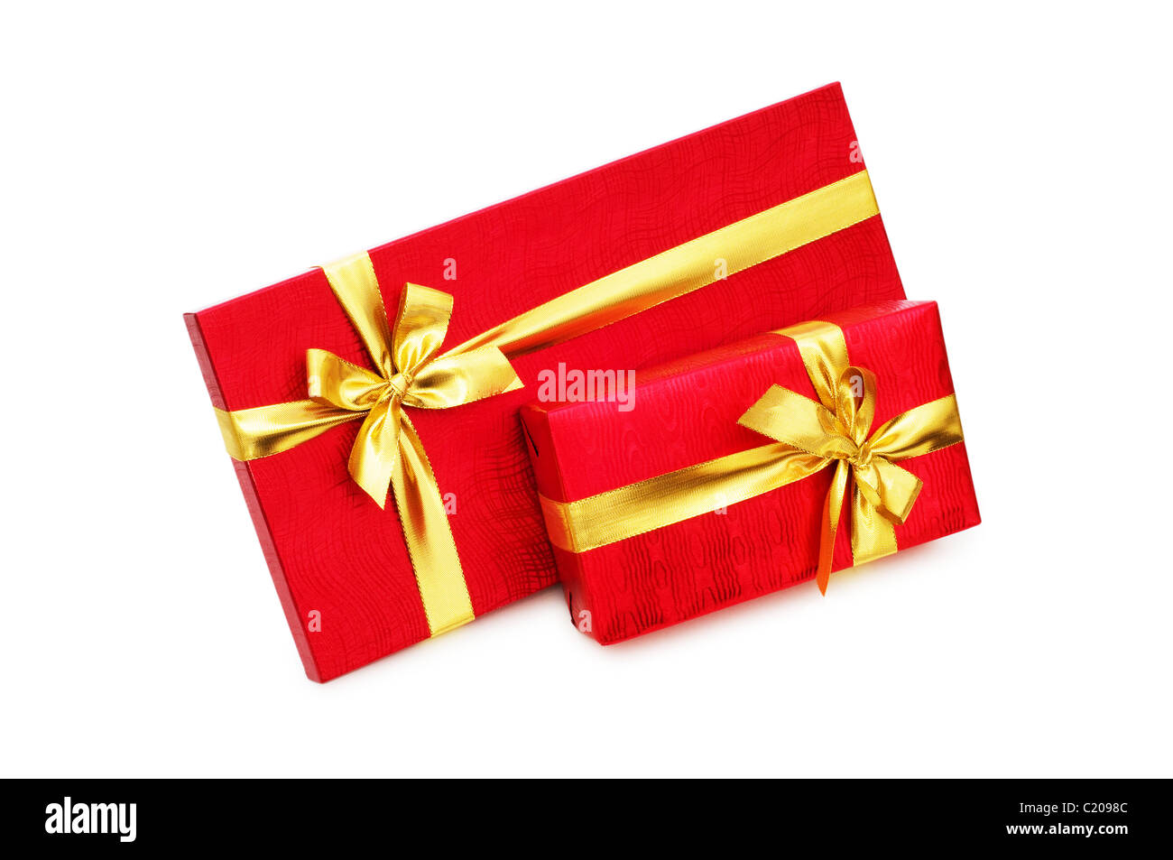 Gift boxes isolated on the white background Stock Photo - Alamy