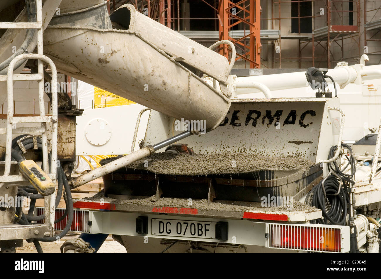 cement truck concrete wagon lorry building industry construction site