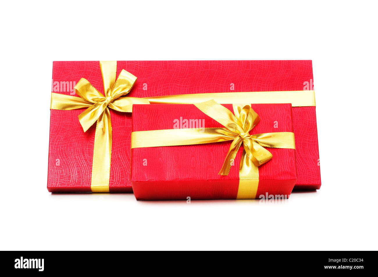 Gift boxes isolated on the white background Stock Photo - Alamy