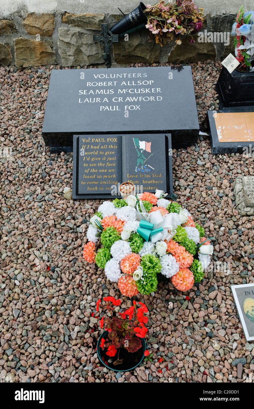 Laura Crawford, Robert Allsop, Seamus McCusker buried at the Republican Plot in Milltown Cemetery, Belfast, Northern Ireland Stock Photo