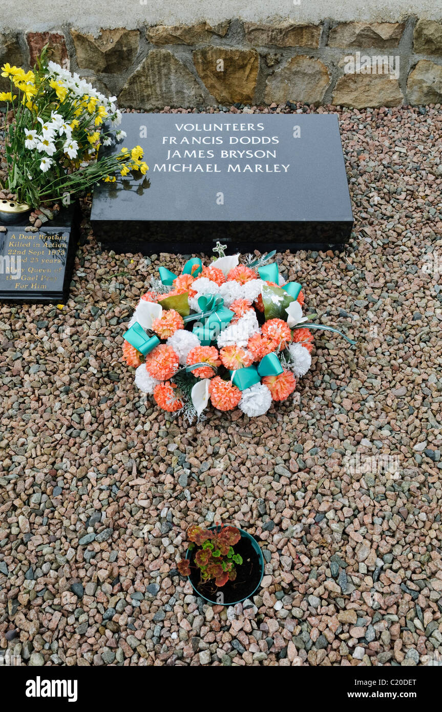 Francis Dodds, Michael Marley, James Bryson buried at the Republican Plot in Milltown Cemetery, Belfast, Northern Ireland Stock Photo