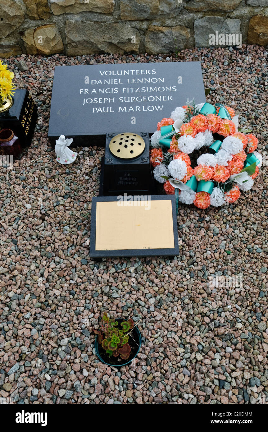 Daniel Lennon, Joseph Surgeoner, Francis Fitzsimons, Paul Marlow, buried at the Republican Plot in Milltown Cemetery, Belfast, Northern Ireland Stock Photo