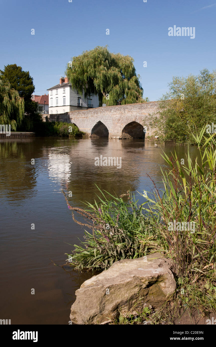 bridge over the river Avon at Bidford.copy space.upright image Stock Photo