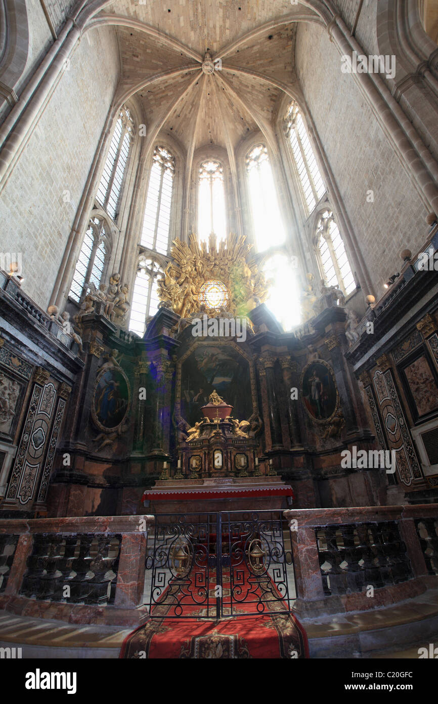 Interior of the Sainte Baume basilica of Saint Maximin which is the biggest Provence basilica Stock Photo