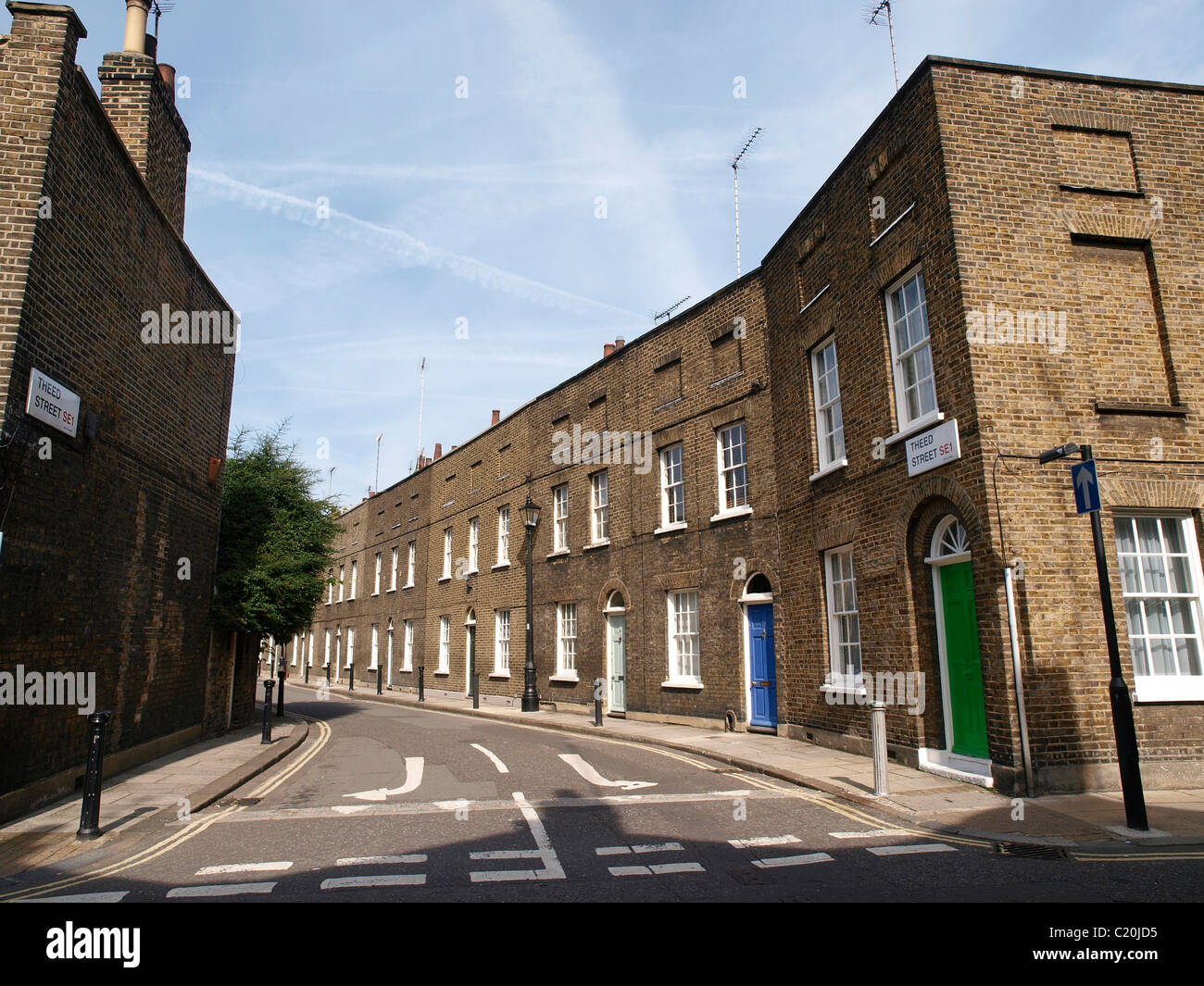 Row of Grade 2 listed terraced houses Roupell Street Waterloo Lambeth