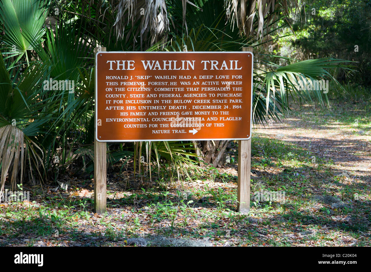 Warning and advisory signs in a Florida state park. Stock Photo