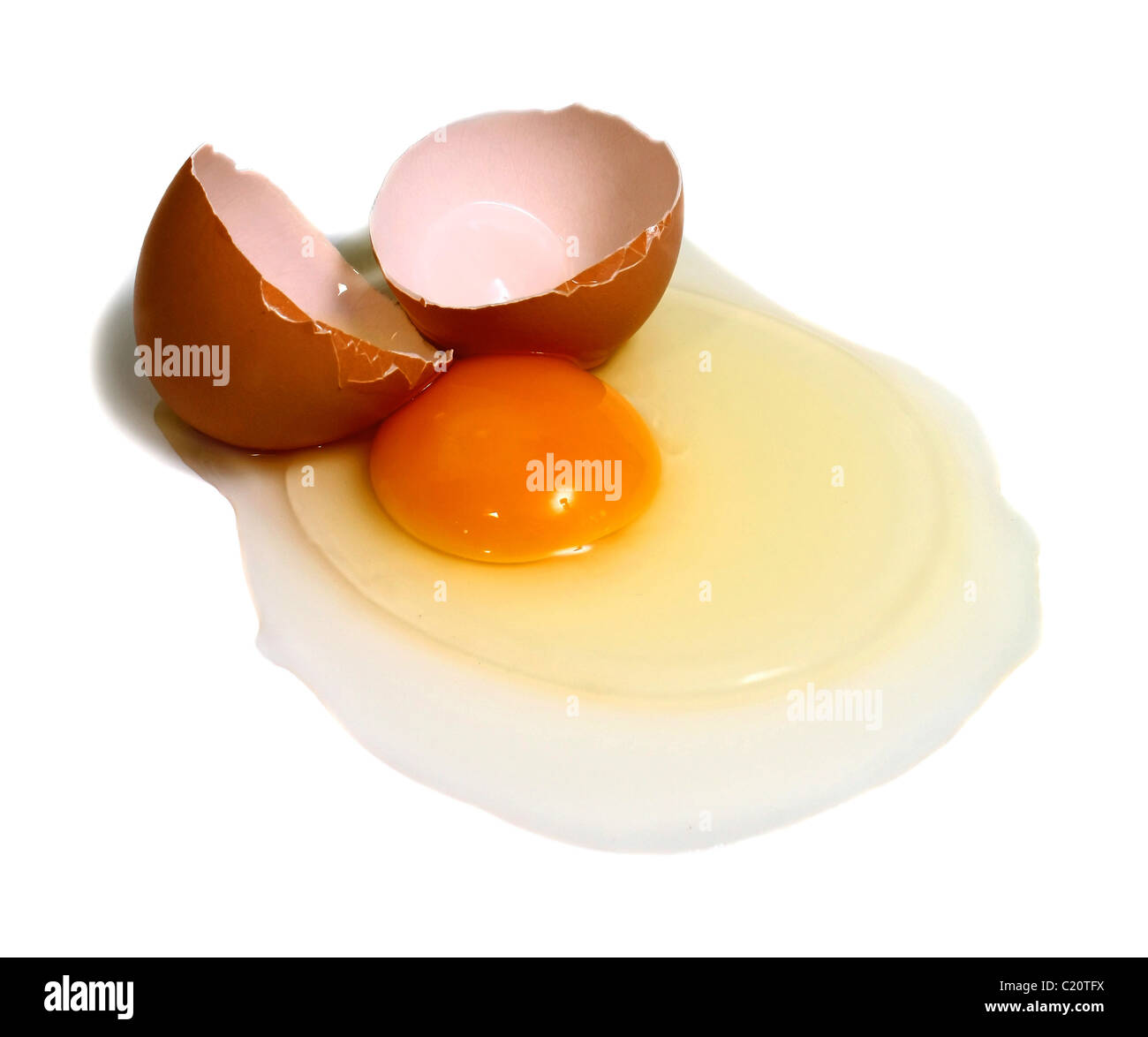 broken egg isolated on white background Stock Photo - Alamy