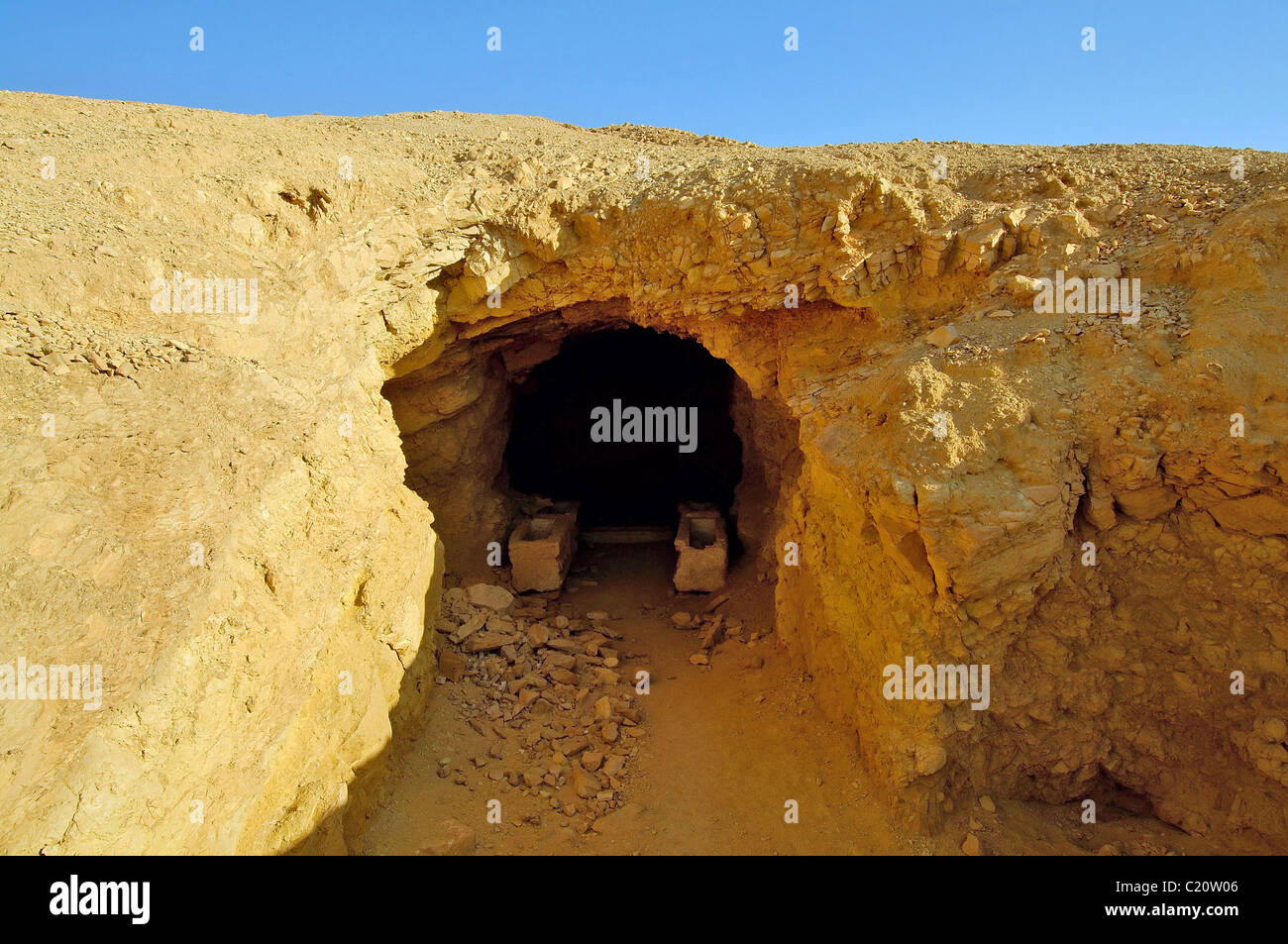 the interior of the underground tomb, Palmyra, Syria Stock Photo