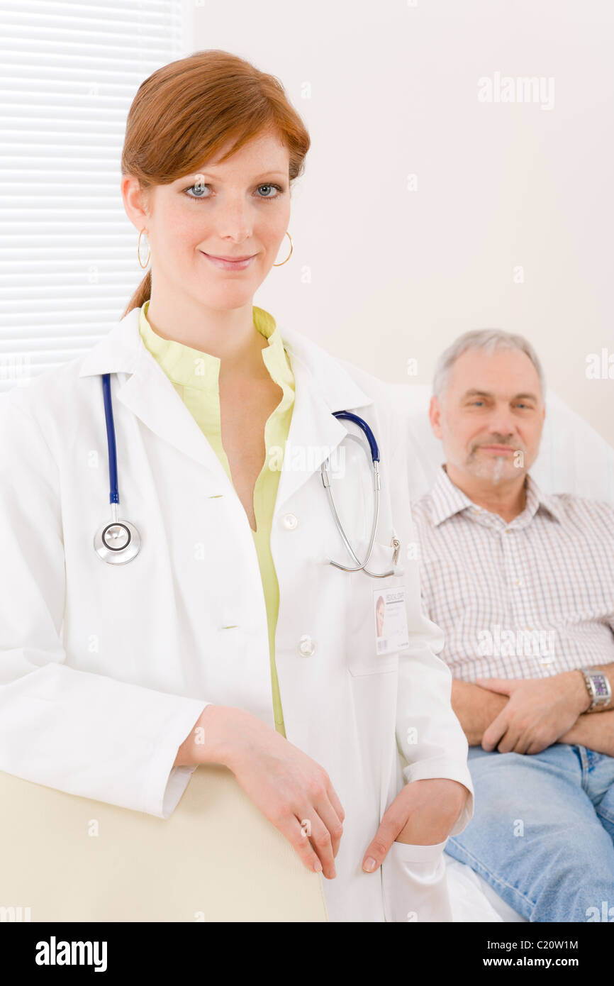 Doctor office portrait female physician with senior patient Stock Photo Alamy