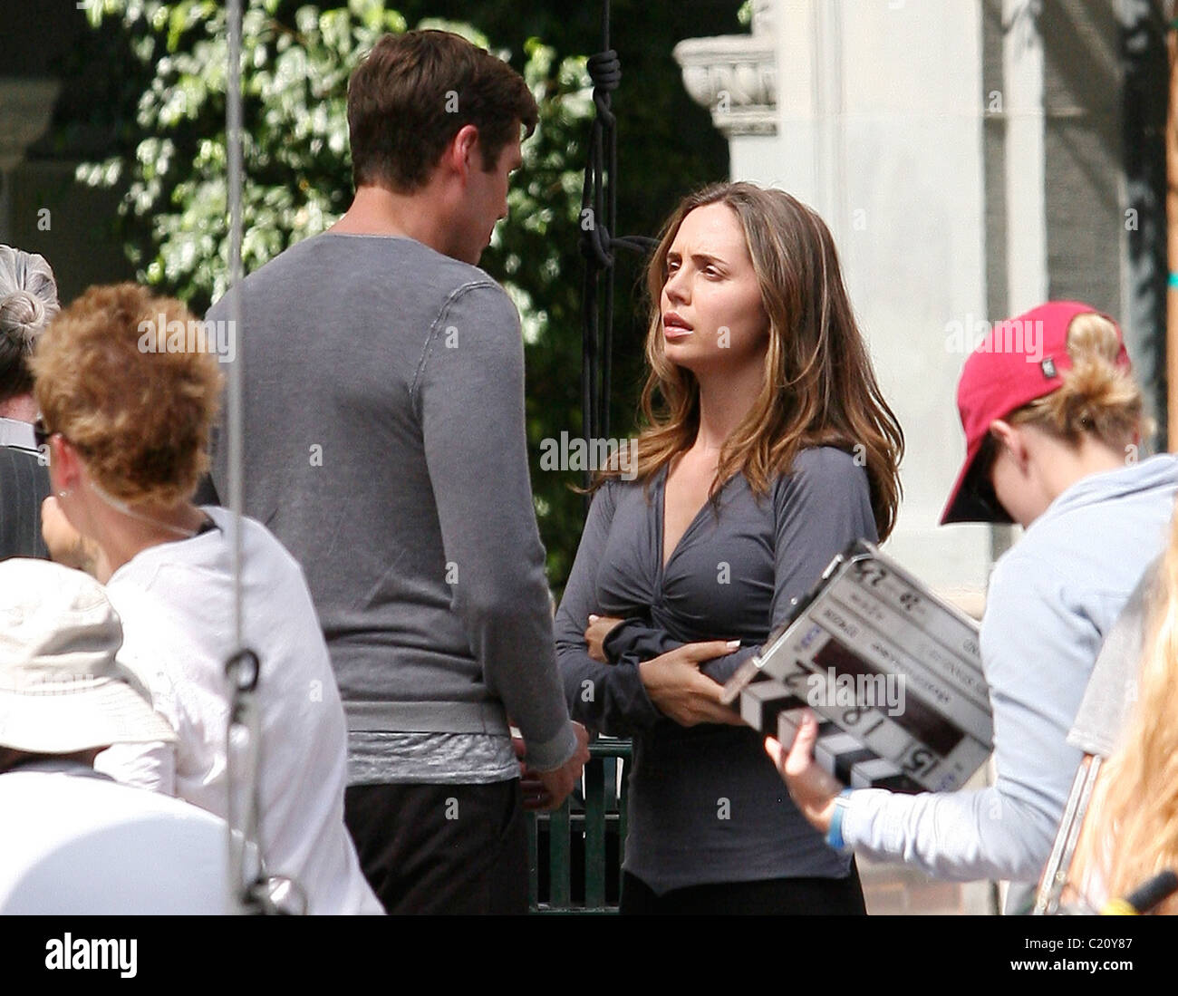 Eliza Dushku filming downtown in Los Angeles for her TV series
